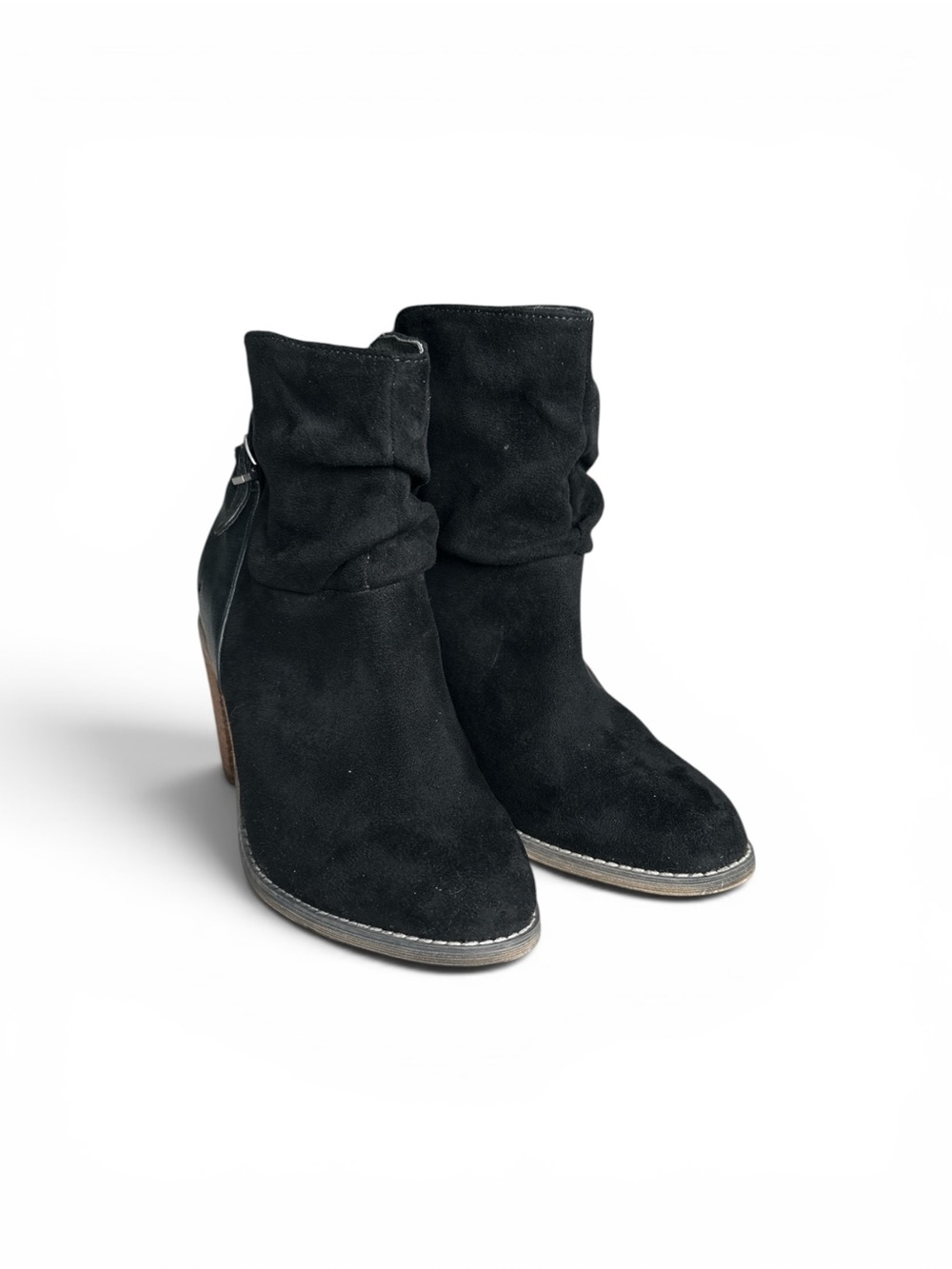 rebels Black Suede Slouch Ankle Booties